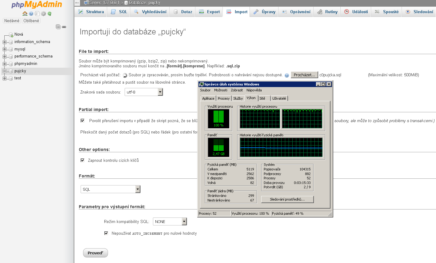 phpmyadmin-import-dump-500mb